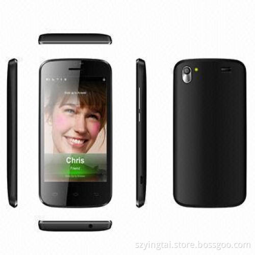 4.0-inch GSM Quad-band + WCDMA MTK6572 Dual-core 1.3GHz Processor 3G Phones, Sized 125 x 64 x 9.3mm